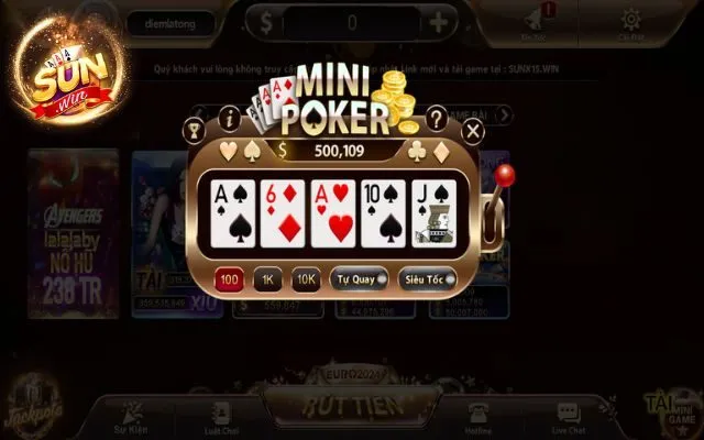 Mini poker Sunwin chơi là mê